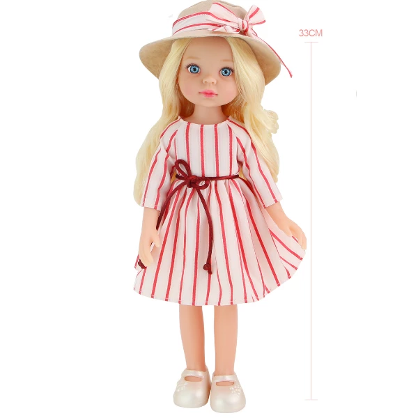 Păpușa "mica milly", în rochie alb-roșie, 33 cm 2