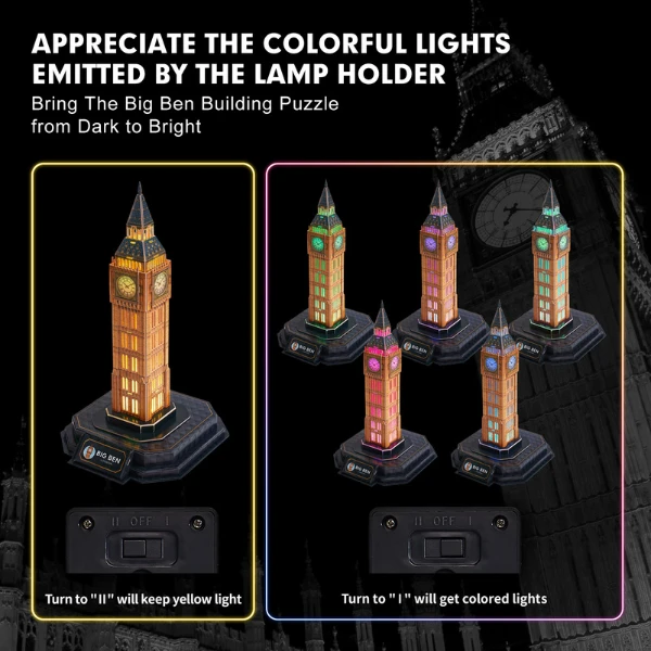 3d puzzle “big ben” cu iluminare led, 32 elemente 9