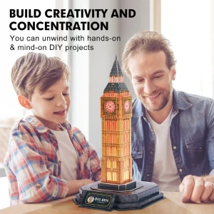 3d puzzle “big ben” cu iluminare led, 32 elemente Thumbnail 12
