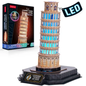 3D Puzzle “Turnul din Pisa” cu iluminare LED, 42 elemente