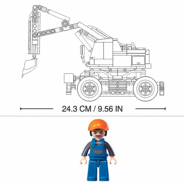 Set de construcție „excavator pe roți e7”, cu telecomandă, 353 elem. 4