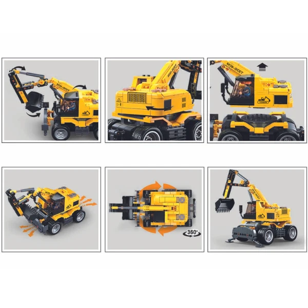 Set de construcție „excavator pe roți e7”, cu telecomandă, 353 elem. 6