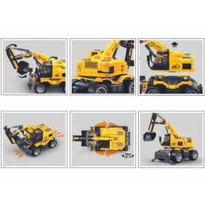 Set de construcție „excavator pe roți e7”, cu telecomandă, 353 elem. Thumbnail 6