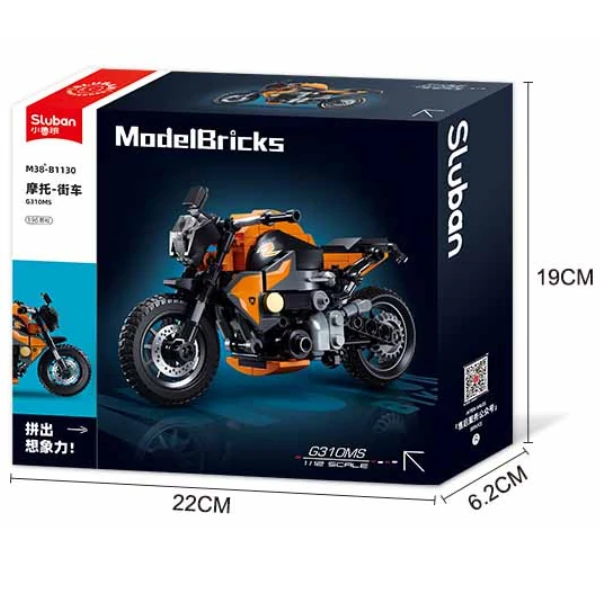 Set de construcție „motocicleta g310ms”, scara 1:12, 196 elem. 6