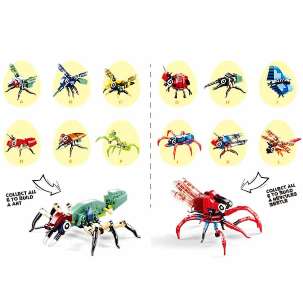 Set-surpriză de construcție ”insecte", în ou, de la 40 pînă la 54 elem. 2