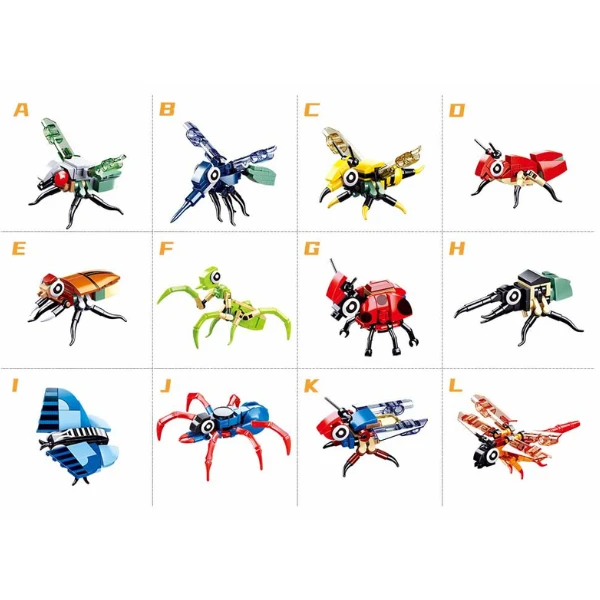 Set-surpriză de construcție ”insecte", în ou, de la 40 pînă la 54 elem. 3
