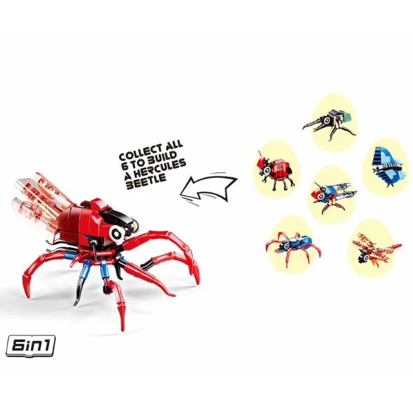 Set-surpriză de construcție ”insecte", în ou, de la 40 pînă la 54 elem. 5