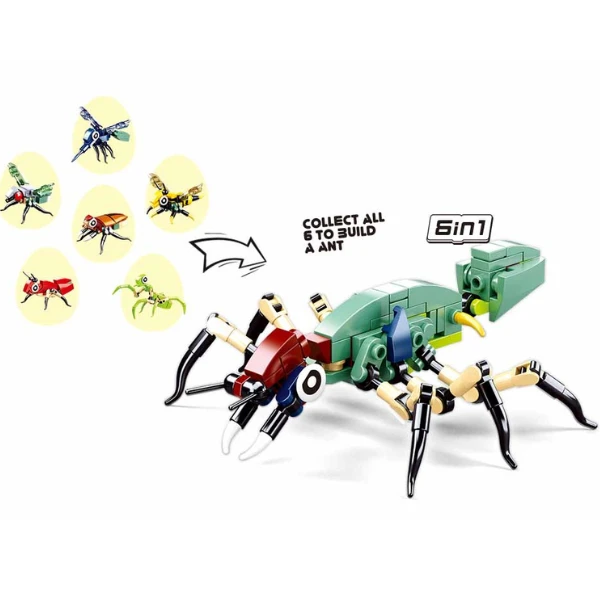 Set-surpriză de construcție ”insecte", în ou, de la 40 pînă la 54 elem. 4