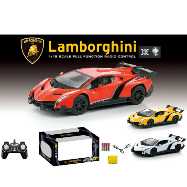 Lamborghini 1:18 cu telecomandă și baterie de 4.8v, 3 culori 2