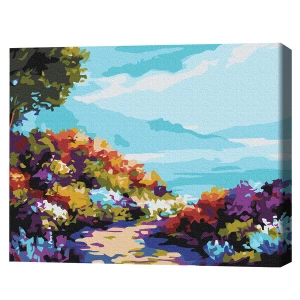 Картина по номерам 30*40 см (без упаковки) - цветы у моря