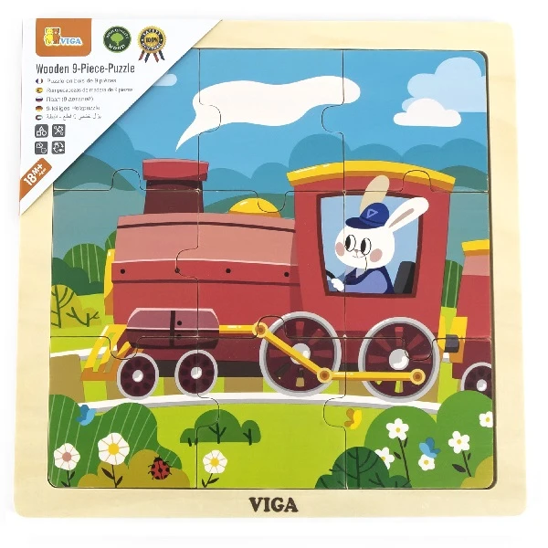 Puzzle din lemn "locomotivă" 9 elem. 2