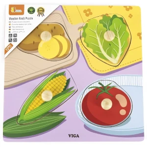 Puzzle din lemn cu buton „legume" Thumbnail 2