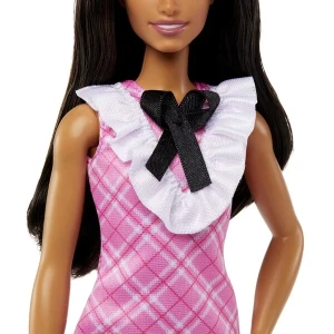 Păpușa barbie "fashionista cu părul  negru și rochie cu carouri” Thumbnail 5