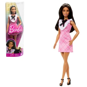 Кукла barbie "модница брюнетка в клетчатом платье"