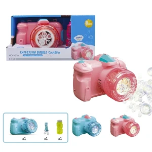 Mașinuță pentru suflat baloane de săpun "cameră" (albastru/roz)