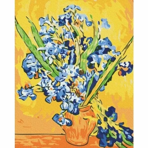 Картина по номерам 40*50 cм (в упаковке) - Ирисы в вазе. Винсент Ван Гог