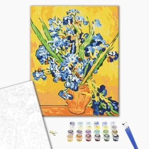Pictură pe numere 40*50 cm (în cutie) - iriși într-o vază. vincent van gogh Thumbnail 2