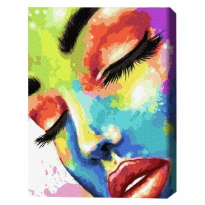 Картина по номерам 40*50 см (без упаковки) PREMIUM - Женщина в красках