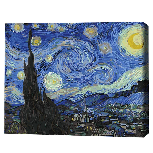 Pictură pe numere 40*50 сm (fără cutie) premium – noaptea cu stele 2