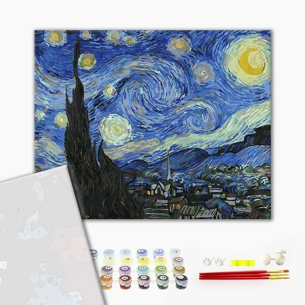 Pictură pe numere 40*50 сm (fără cutie) premium – noaptea cu stele 2