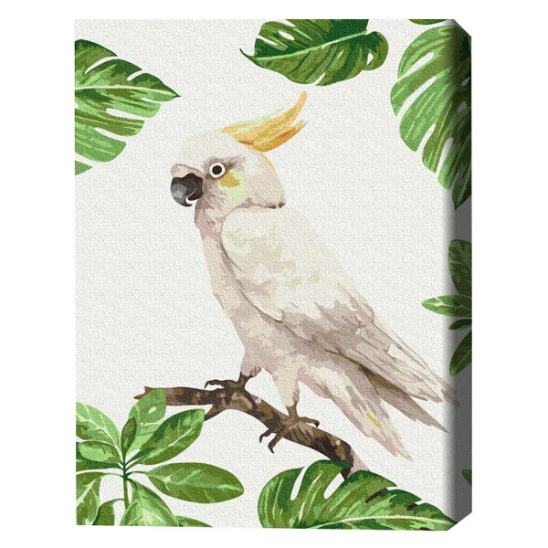 Pictură pe numere 30*40 сm (fără cutie) – cacatua alb 2