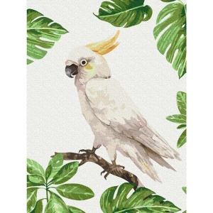 Pictură pe numere 30*40 сm (fără cutie) – cacatua alb Thumbnail 4