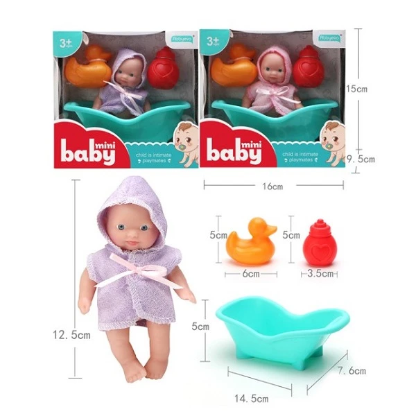 Păpușă cu biberon, cadă și rațușcă (2 modele) 6