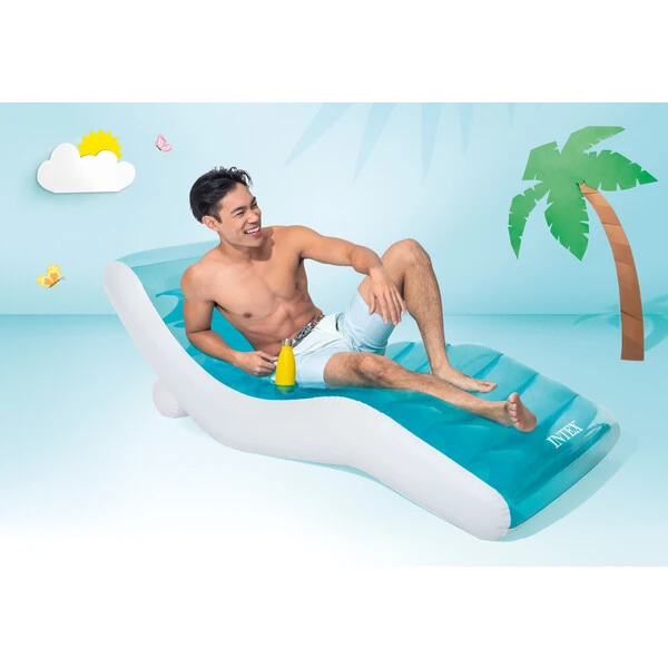 Intex надувной шезлонг для плавания "всплеск" 191х99 см с подстаканником, до 100кг 2