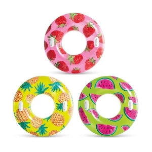 INTEX Cerc gonflabil &quot;Fructe tropicale&quot; D 107 cm cu mânere, până la 80 kg, 9+, 3 culori