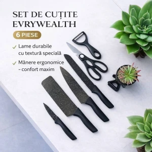 Set de cutite de bucatarie evrywealth 6 piese (er-0278)
