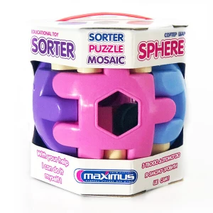 Jucărie-sorter &quot;Sfera 3D roz&quot;  12 elem.