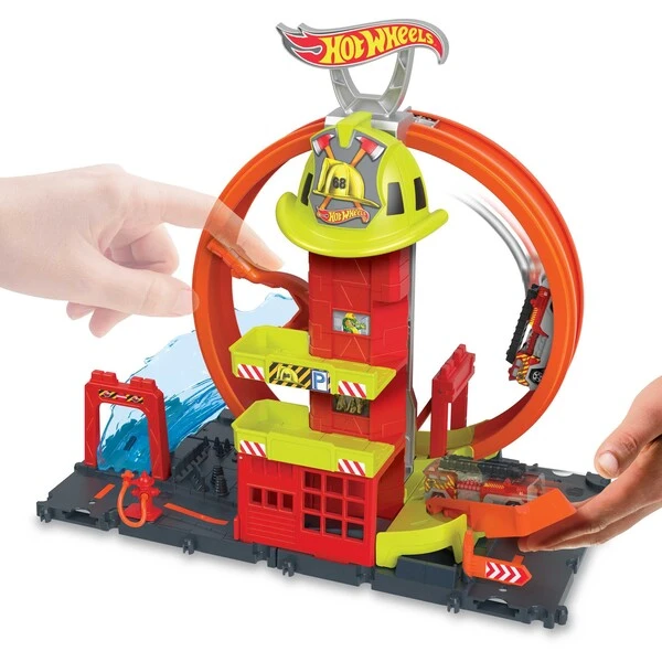 Hot wheels игровой набор "городская пожарная станция. супер петля" 4
