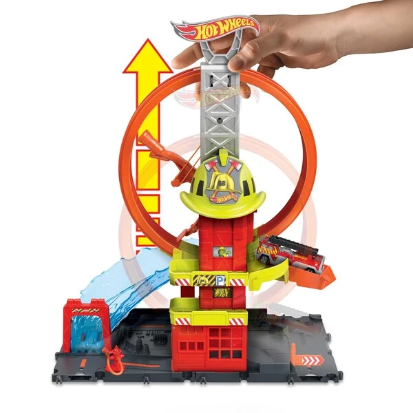Hot wheels игровой набор "городская пожарная станция. супер петля" 3