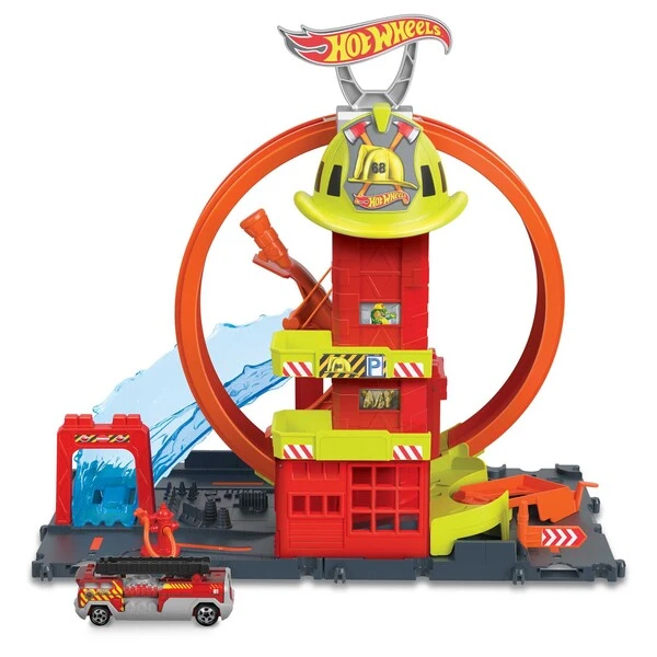 Hot wheels игровой набор "городская пожарная станция. супер петля" 2