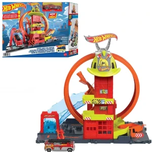 Hot wheels игровой набор "городская пожарная станция. супер петля"