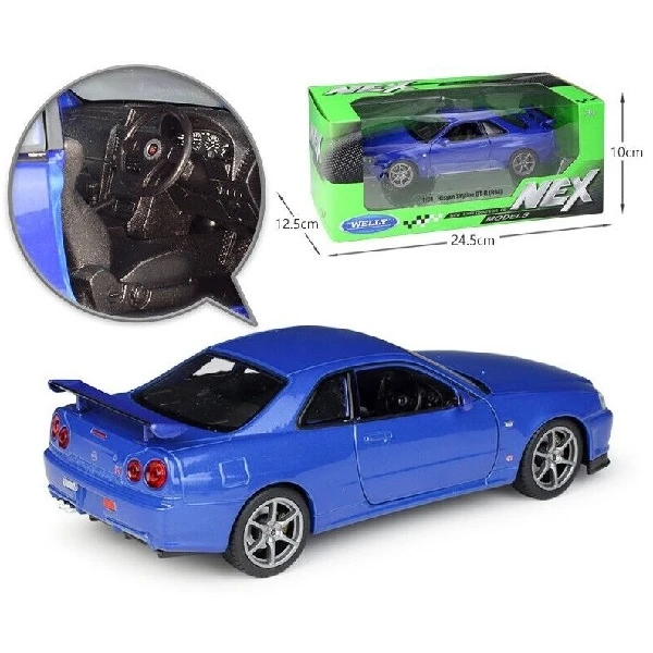 Коллекционный автомобиль die cast nissan skyline gt-r 1:24 welly 10