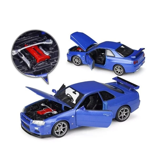 Коллекционный автомобиль die cast nissan skyline gt-r 1:24 welly 7