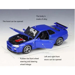 Коллекционный автомобиль die cast nissan skyline gt-r 1:24 welly Thumbnail 8