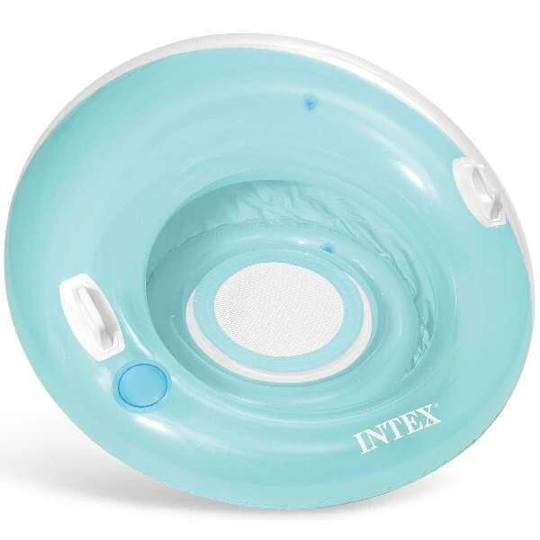 Intex надувной круг-шезлонг для плавания с ручками д 119, до 100 кг,  2 цвета 4
