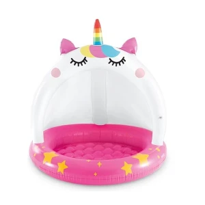 Intex piscină gonflabilă pentru copii cu baldachin „unicorn” 102х102 cm, 45 l,  1-3 ani