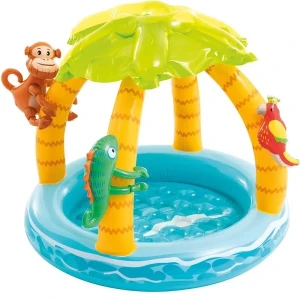 Intex piscină gonflabilă pentru copii cu baldachin „palmierii pe insulă" 102х86 cm, 45 l, 1-3 ani