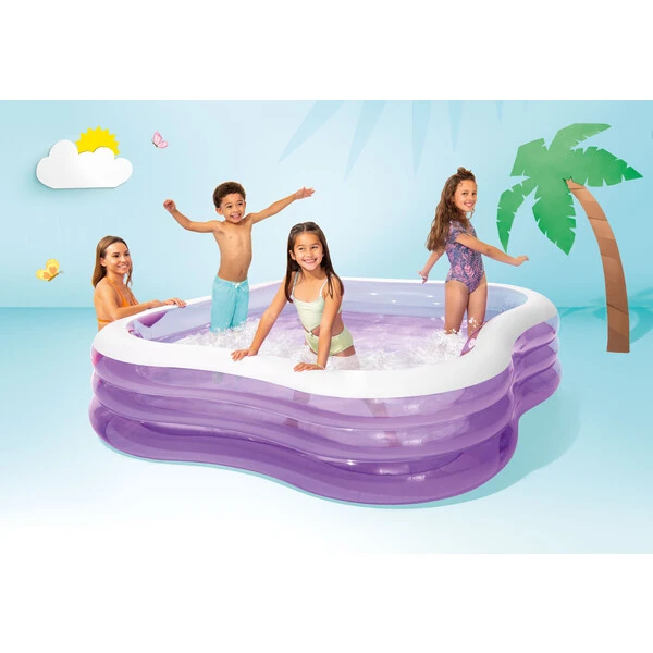 Intex piscină gonflabilă pentru familie "val de plajă" 229x229x56 cm, 1250 l, 6+ 8