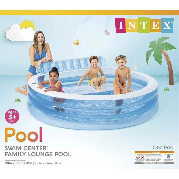 Intex семейный надувной бассейн 229х218х79 см, 590 л, 6+ 11