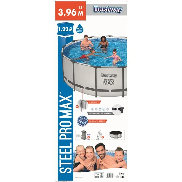 Bestway бассейн steel pro max 396х122 см, 12690 л, метал. каркас 12