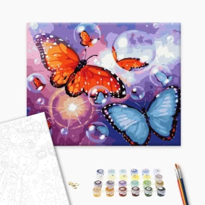 Pictură pe numere 40*50 cm (în cutie) – fluturași de săpun Thumbnail 3