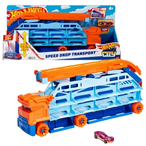 Set de joacă Hot Wheels City - &quot;Transportator mașini și pistă de lansare&quot;