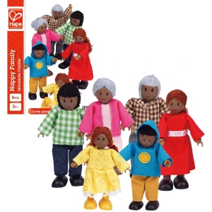 Детский набор мини — кукол  «happy family african american»