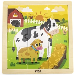 Puzzle din lemn "văcuțe" 9 elem.