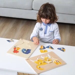 Puzzle din lemn montessori cu buton "cățel" Thumbnail 5