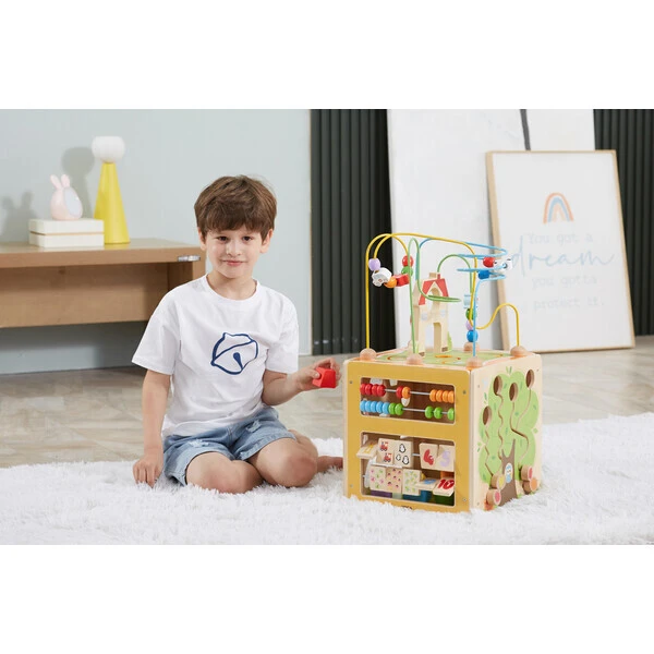 Cub montessori din lemn 5 în 1 16